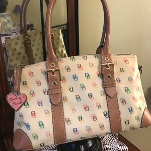 Dooney and Bourke multi color signature handbag